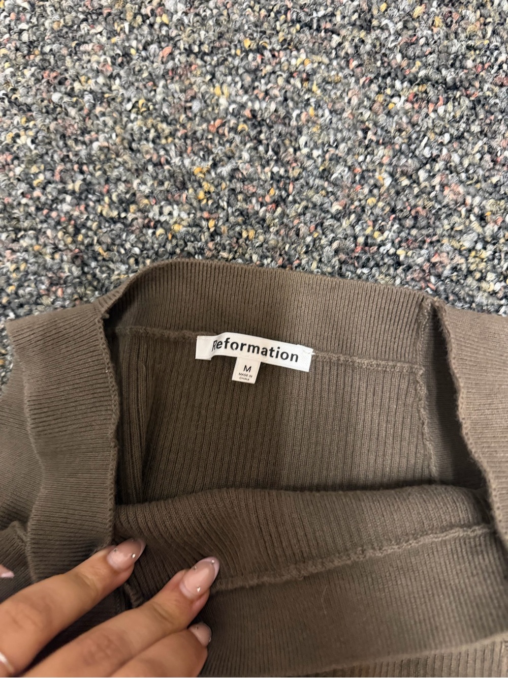 Reformation brown ribbed tank top - Picture 2 of 2